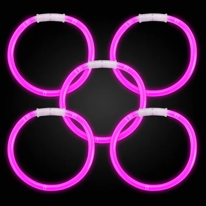 8 Inch Premium Pink Glow Stick Bracelets