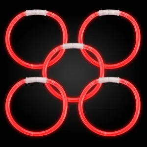 8 Inch Premium Red Glow Stick Bracelets