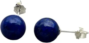 8mm Gemstone Stud Earrings with 925 Solid Sterling Silver Posts, Sterling Silver Gemstone Earrings, Multiple Stones Available