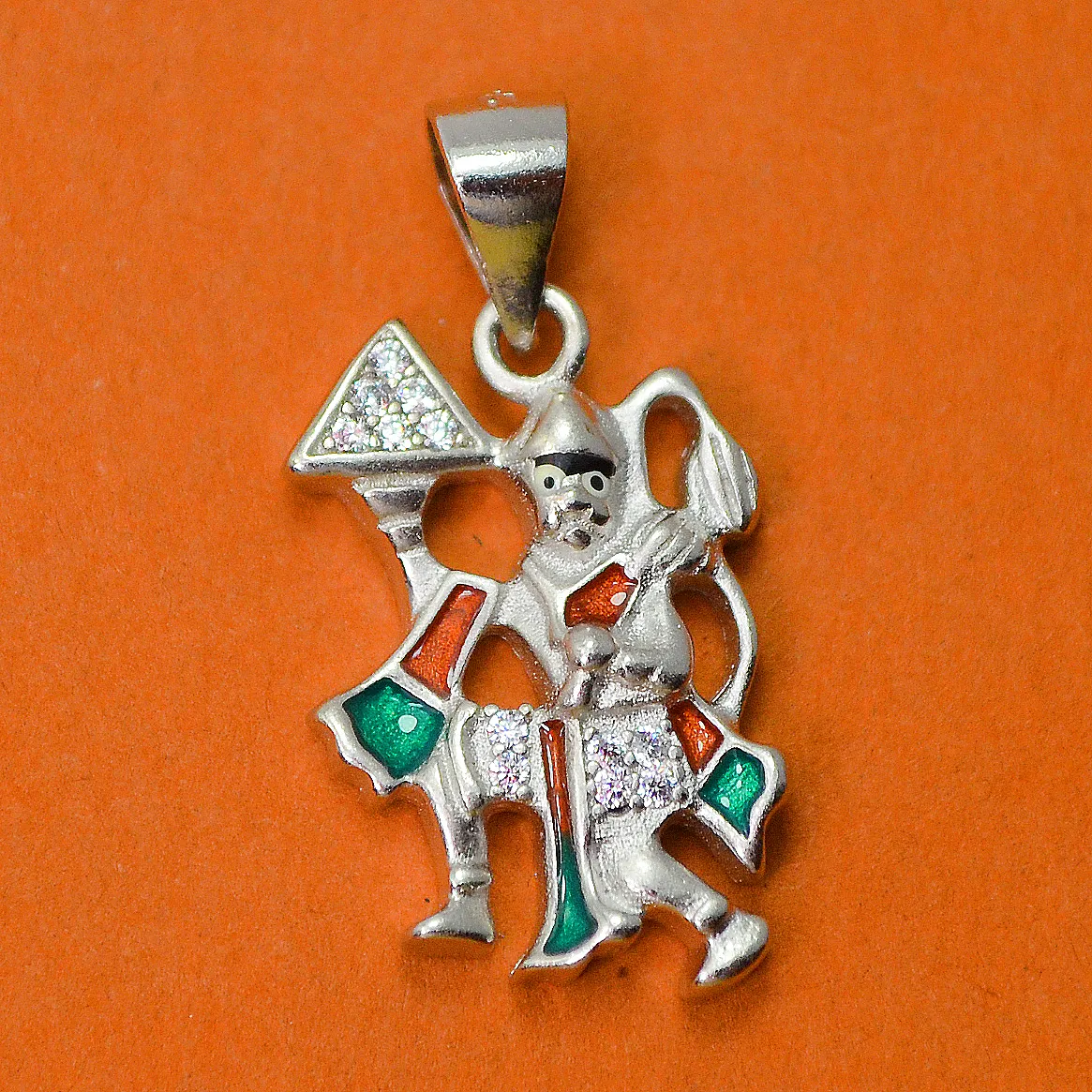 925  Silver Hanuman Matte Pendant (Design 37)