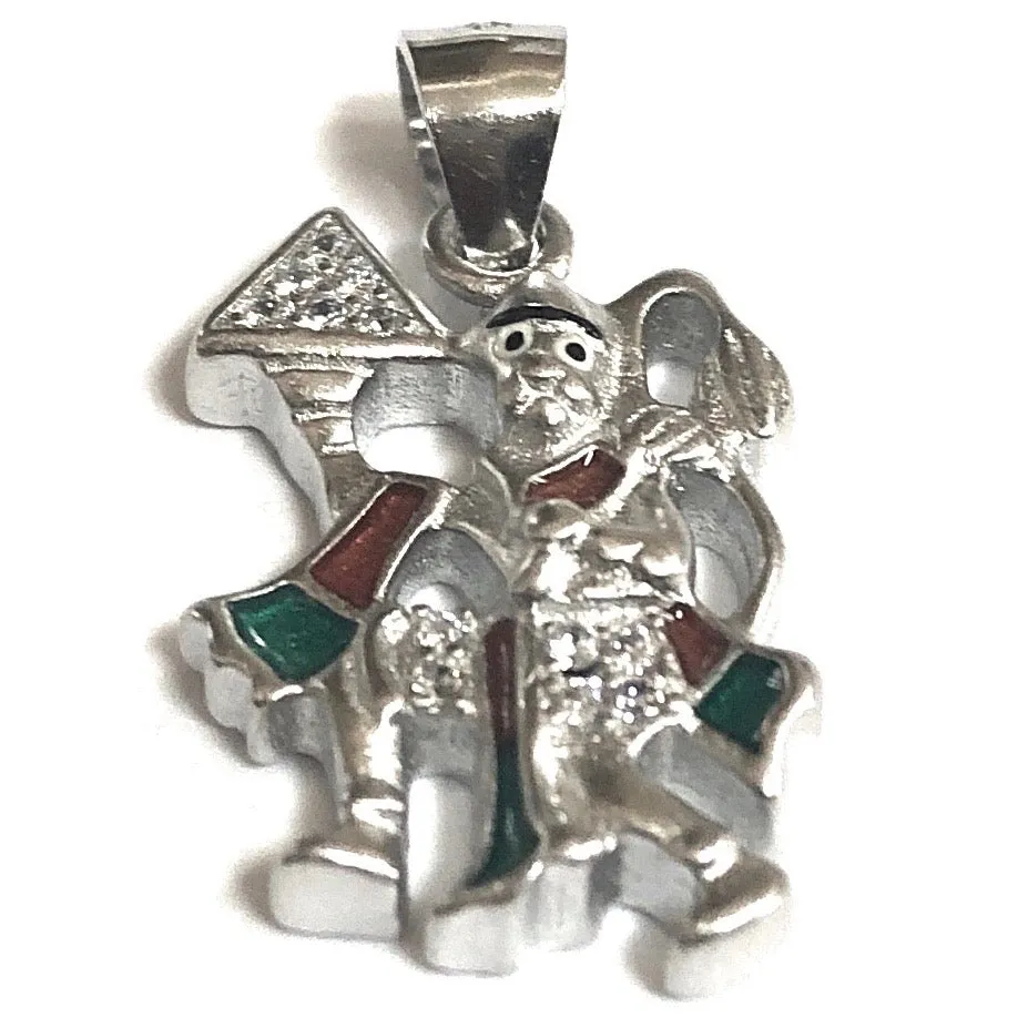 925  Silver Hanuman Matte Pendant (Design 37)