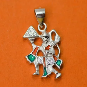 925  Silver Hanuman Matte Pendant (Design 37)