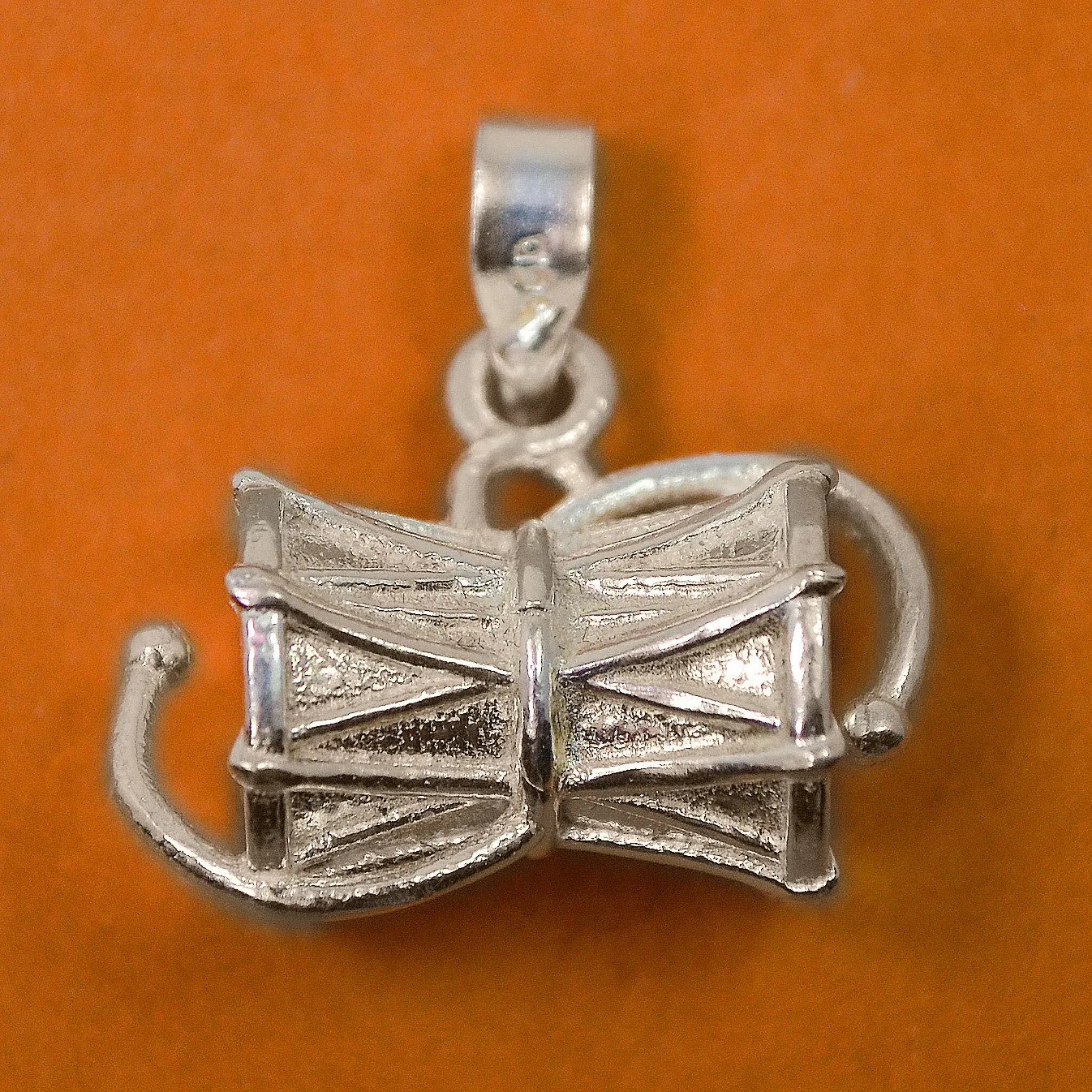 925 Silver Small Damaru Pendant (Design 34)