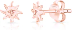 925 Sterling Silver, 24K Yellow or 18K Rose Gold Plated - TINY/SMALL Fashion Studs Earrings - Moon Crescent/Star/Sun/Face