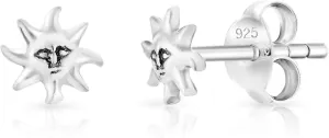 925 Sterling Silver, 24K Yellow or 18K Rose Gold Plated - TINY/SMALL Fashion Studs Earrings - Moon Crescent/Star/Sun/Face