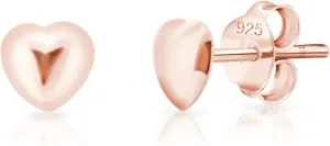 925 Sterling Silver, 24K Yellow or 18K Rose Gold Plated - VERY/TINY/SMALL Fashion Studs Earrings - Heart Shape - Diameter: 3.5, 5 or 6 x 7 mm
