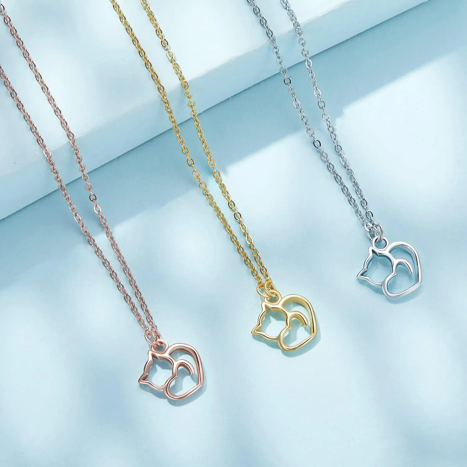 925 Sterling Silver Dog Paw Cat Panda Necklace for Women Cute Dainty Animal Pendant Necklace Gifts for Cat Mom Animals Lover