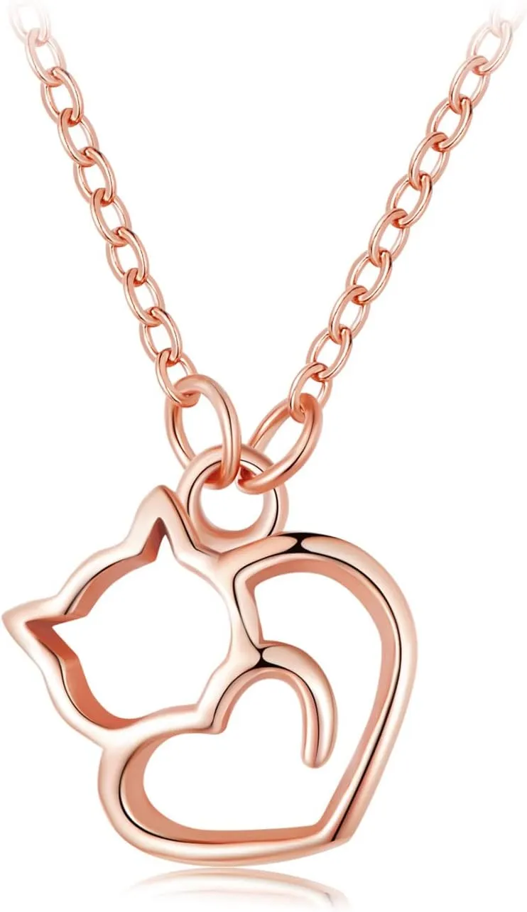925 Sterling Silver Dog Paw Cat Panda Necklace for Women Cute Dainty Animal Pendant Necklace Gifts for Cat Mom Animals Lover
