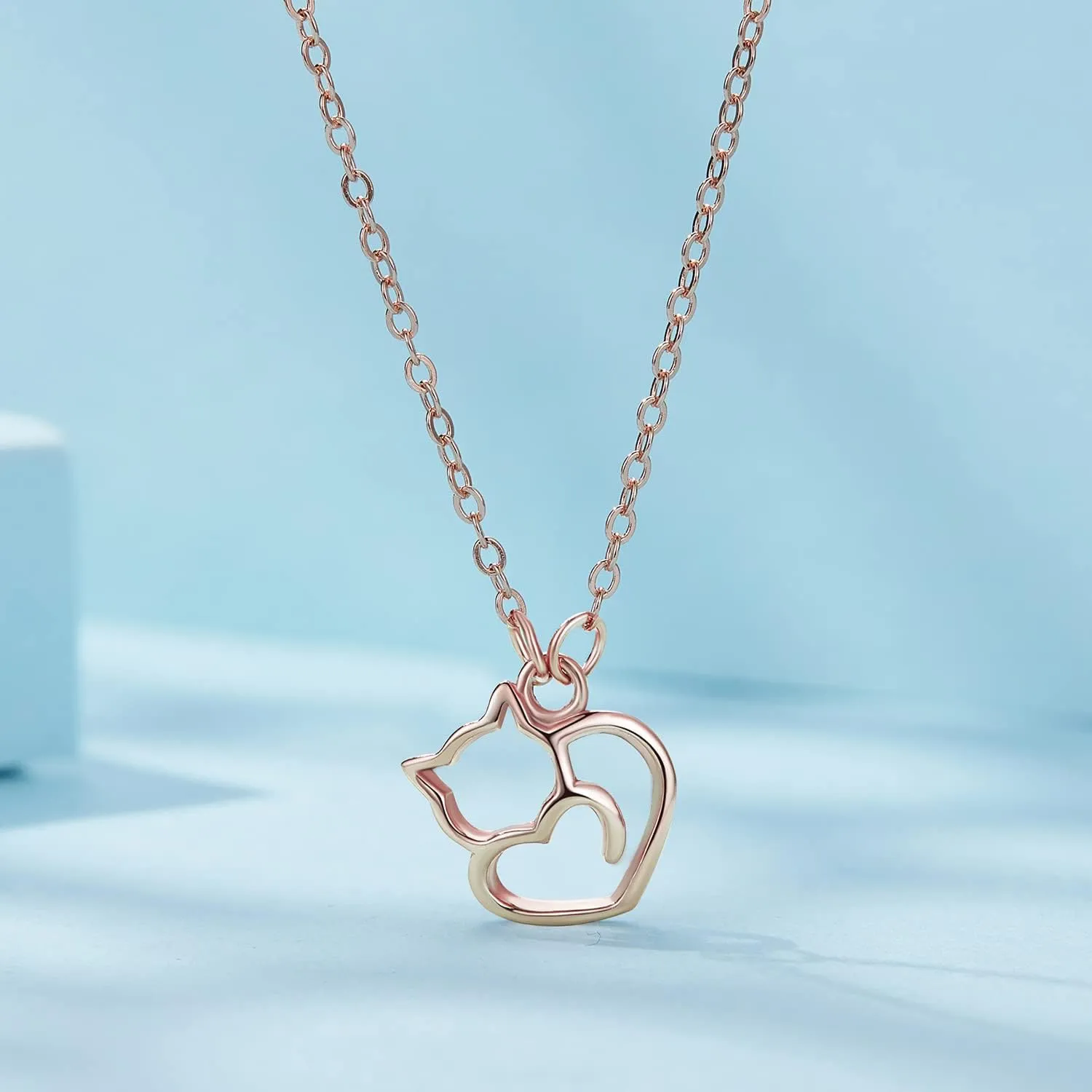 925 Sterling Silver Dog Paw Cat Panda Necklace for Women Cute Dainty Animal Pendant Necklace Gifts for Cat Mom Animals Lover