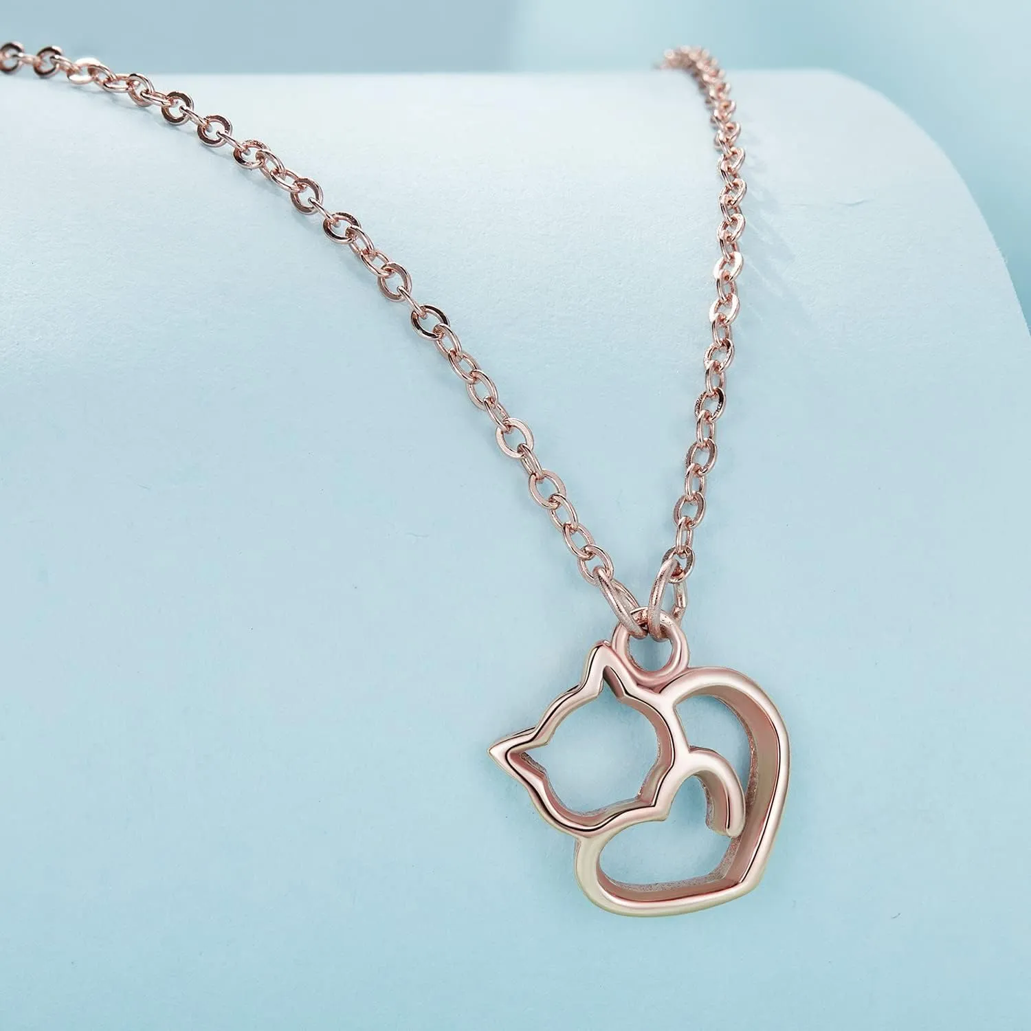 925 Sterling Silver Dog Paw Cat Panda Necklace for Women Cute Dainty Animal Pendant Necklace Gifts for Cat Mom Animals Lover