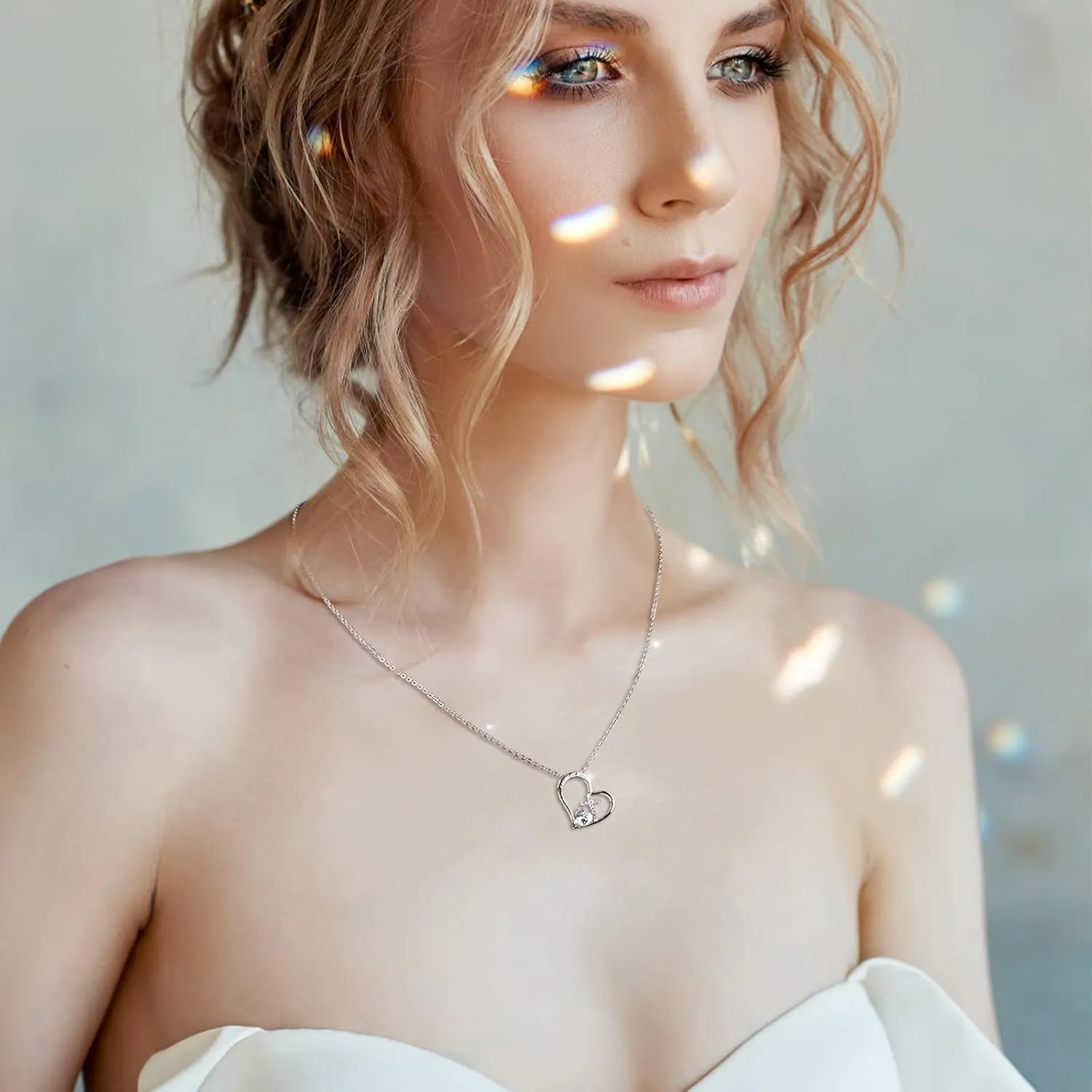 925 Sterling Silver I Am a Child of God Cross Pendant Necklaces for Women, Cross Necklace for Girls, Heart Necklace with Birthstone Christian Jewelry Baptism Gifts for Girls