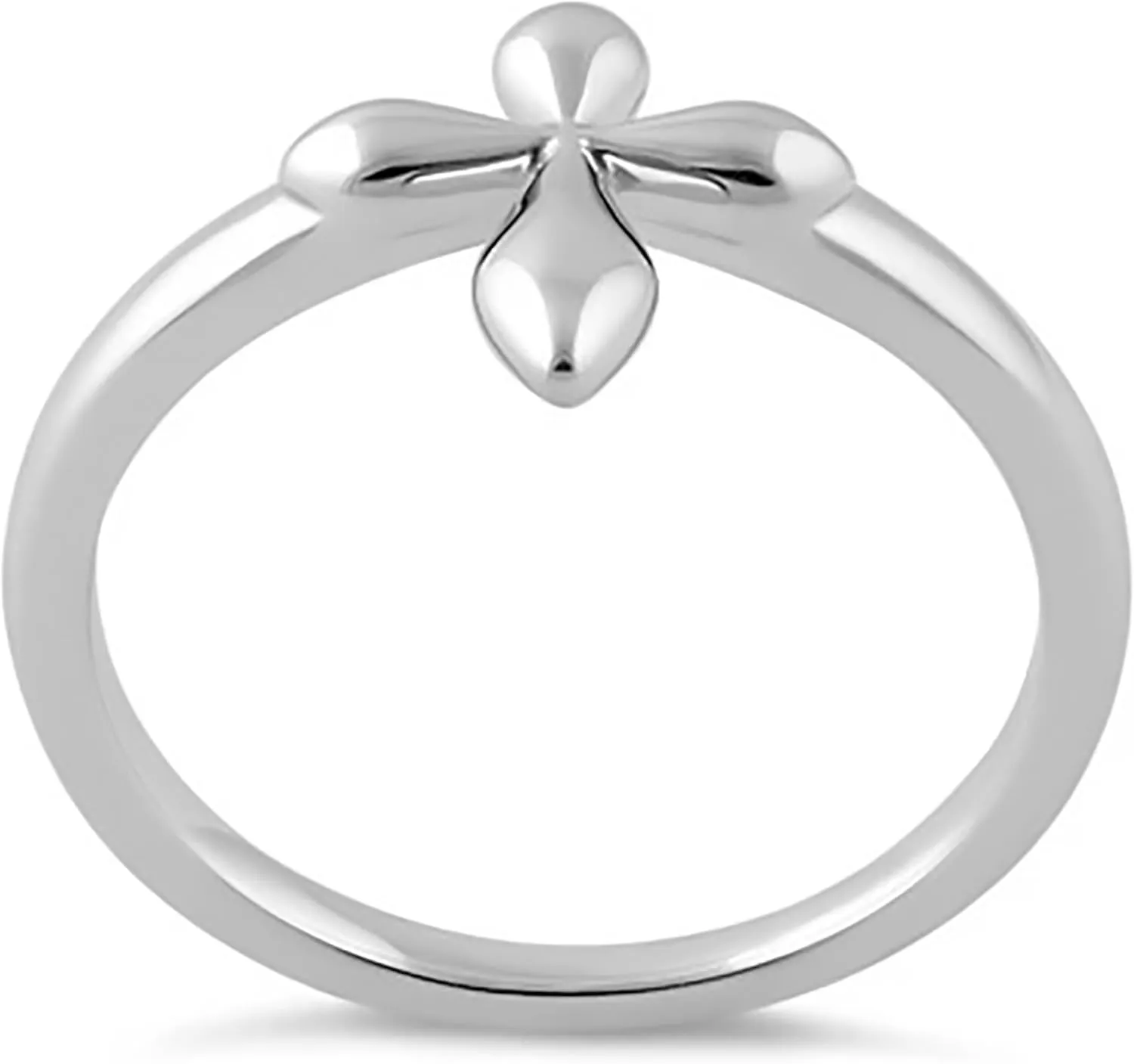925 Sterling Silver Oxidized Platinum Plated High Polish Cross Stackable Women Valentines Day Silver Gifts Ring