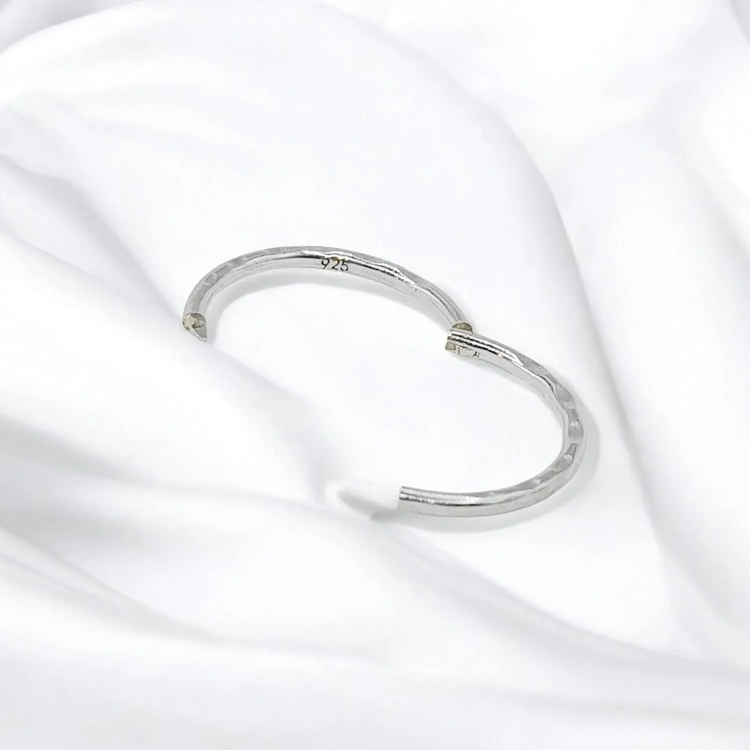 925 Sterling Silver Seamless Facet Sleeper Hoop Earrings Small Thin Handcrafted 8mm 10mm 12mm 14mm For Women Men