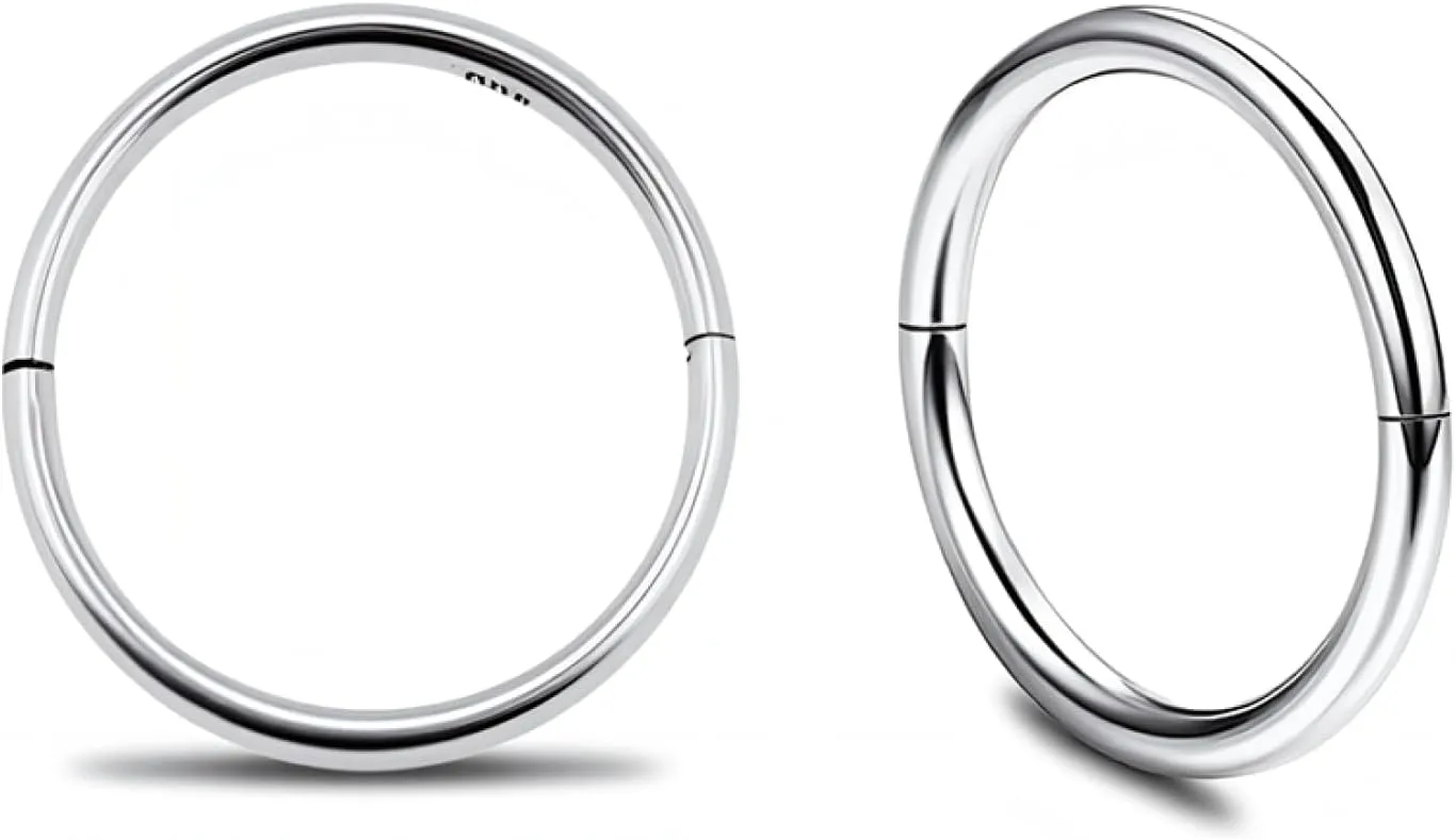 925 Sterling Silver Seamless Sleeper Hoop Earrings Small Thin Handcrafted 8mm 10mm 12mm 14mm For Women Men
