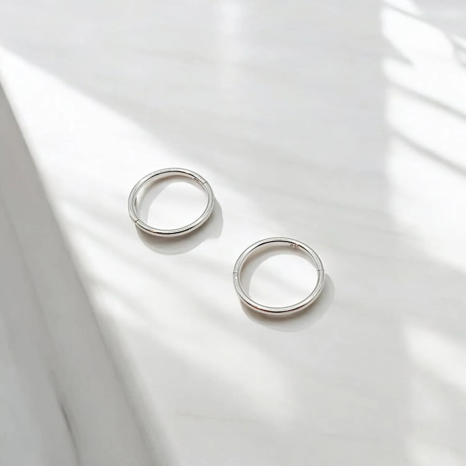925 Sterling Silver Seamless Sleeper Hoop Earrings Small Thin Handcrafted 8mm 10mm 12mm 14mm For Women Men