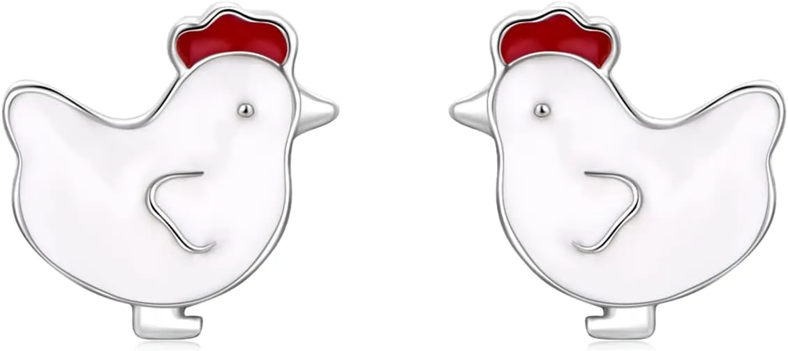 925 Sterling Silver Small Cute Animal Stud Earrings - Hypoallergenic for Daughter, Girlfriend or Girls