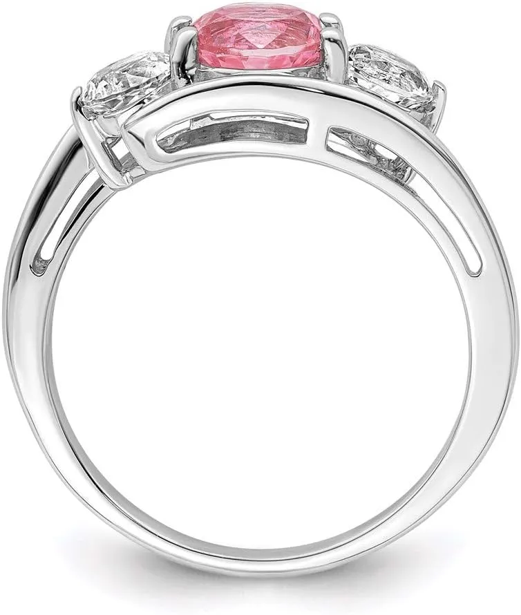 925 Sterling Silver Survivor Collection Clear and Pink Crystal Topaz Sue Ring Fine Jewelry For Women Gifts For Her