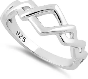 925 Sterling Silver Zig Zag Rings Silver Band Ring For Women Promising Ring Couple Band S925 Silver Jewelry For Women