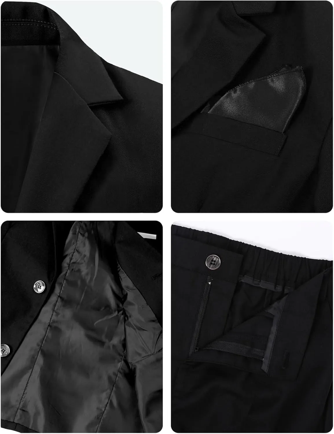 A&J DESIGN Boys 7-Piece Formal Suit Ring Bearer Outfit with Dress Shirt, Jacket, Vest, Pants, Tie, Bowtie and Pocket Square