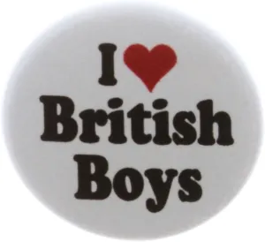 A&T Designs I love British Boys 2.25" Keychain United Kingdom Britain Accent