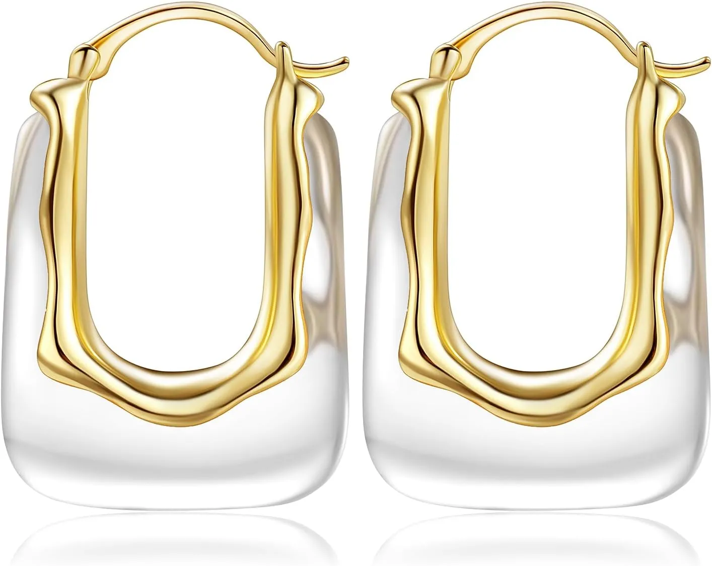 Acrylic Gold Hoop Earrings Chunky Huggie Statement Vintage Earrings Cute Resin Drop Earring Trendy Jewelry Gifts for Women