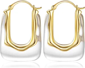 Acrylic Gold Hoop Earrings Chunky Huggie Statement Vintage Earrings Cute Resin Drop Earring Trendy Jewelry Gifts for Women