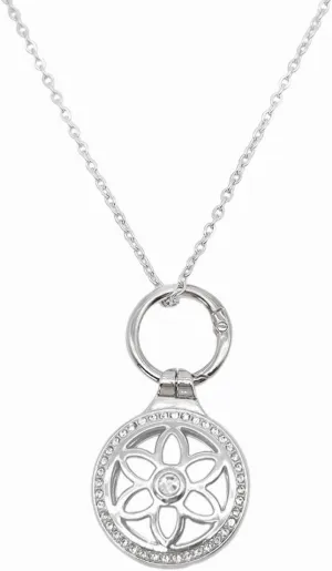 Airtag Necklace for Adults, Metal Jewelry Chain Airtag Holder Necklace for Women Men GPS Tracker Necklace Compatible with Air Tag (Silver)