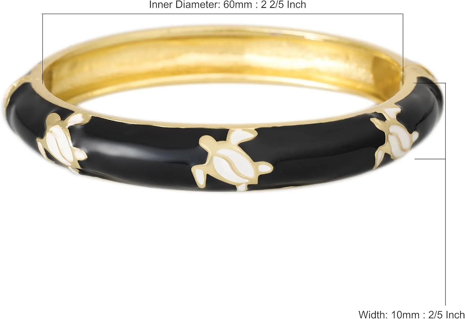 Aloha Jewelry Company Hawaiian Turtle Hinged Clasp Fashion Enamel Bangle Bracelet