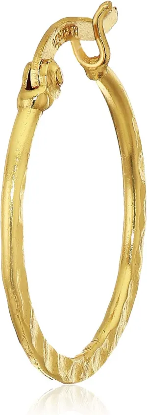Amazon Essentials Sterling Silver Hammered Hoop Earrings , (previously Amazon Collection)
