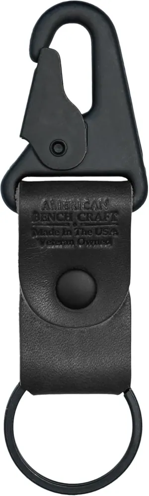 American Bench Craft Clip On Tactical Keychain | Full Grain Leather Keychain for Men | Durable HK Snap Key Fob, Made in USA