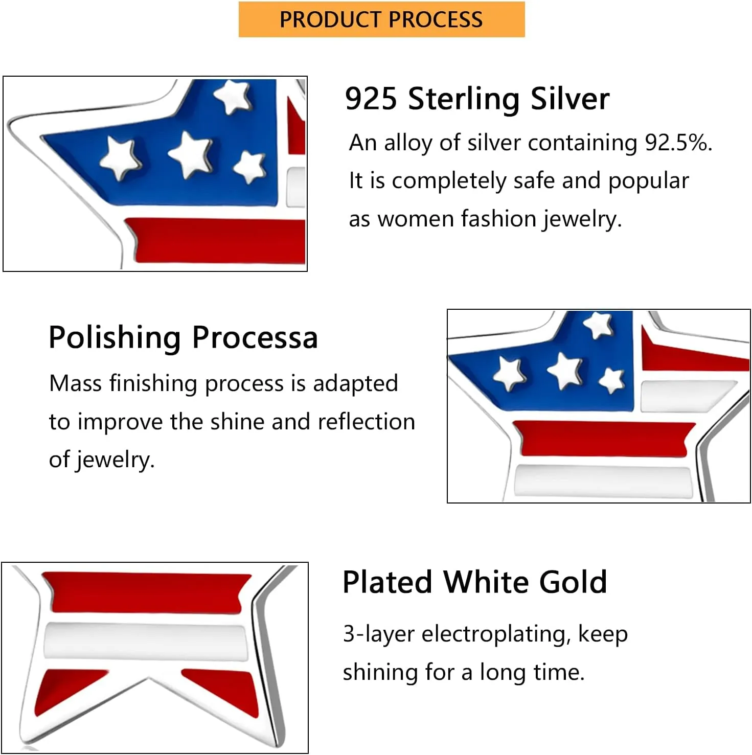 American Flag Earrings for Women 925 Sterling Silver 4th of July Stud Earrings Red White And Blue Heart Star USA Flag Fourth of July Independence Day Gifts for Women