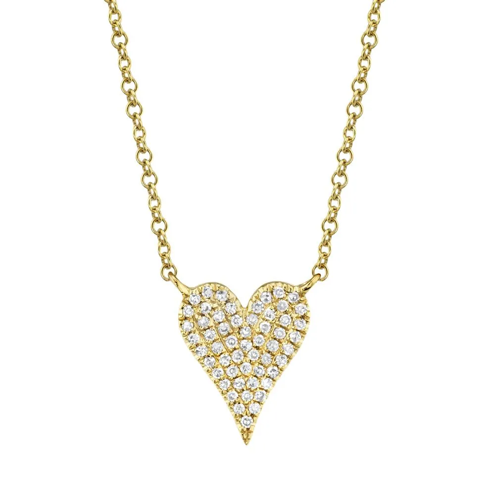 AMOR 0.11 CT DIAMOND PAVE HEART PENDANT NECKLACE - SMALL SC55006926