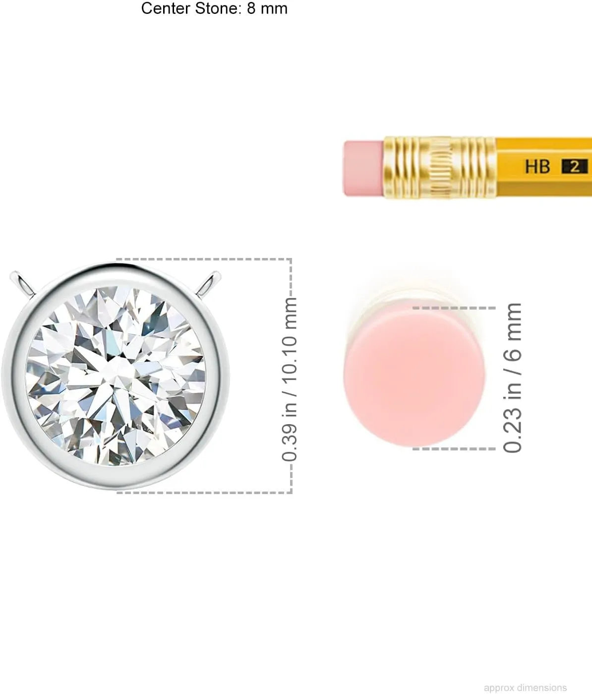 Angara IGI Certified 1-6 ct Lab Grown Bezel-Set Round Diamond Solitaire Necklace in 14K Solid Gold/Platinum | April Birthstone, Birthday, Engagement, Anniversary, Wedding Jewelry Gift for Women