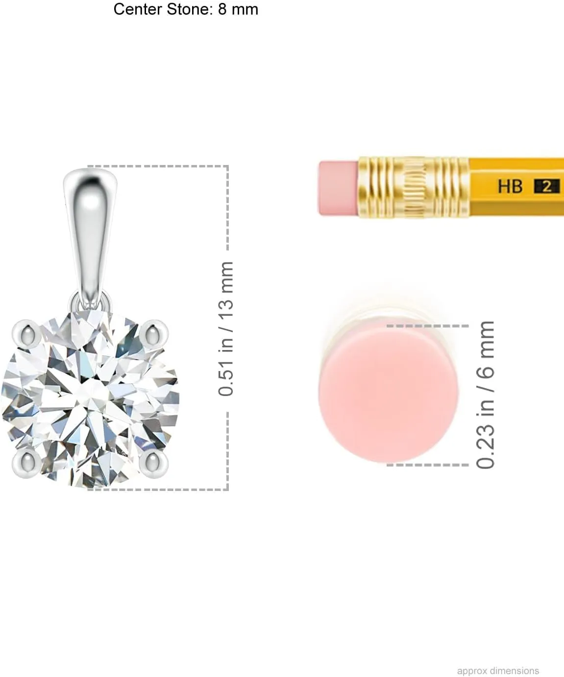 Angara IGI Certified 1-6 ct Lab Grown Classic Round Diamond Solitaire Pendant in 14K Solid Gold/Platinum | April Birthstone, Birthday, Engagement, Anniversary, Wedding Jewelry Gift for Women