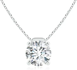 Angara IGI Certified 1-6 ct Lab Grown Solitaire Round Diamond Floating Pendant in 14K Solid Gold/Platinum | April Birthstone, Birthday, Engagement, Anniversary, Wedding Jewelry Gift for Women