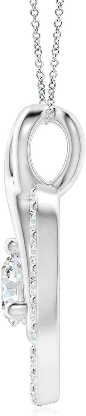 Angara Lab Grown Diamond Heart Pendant with Infinity Loop in 14K Solid Gold/Platinum | April Birthstone, Birthday, Engagement, Anniversary, Wedding Jewelry Gift for Women