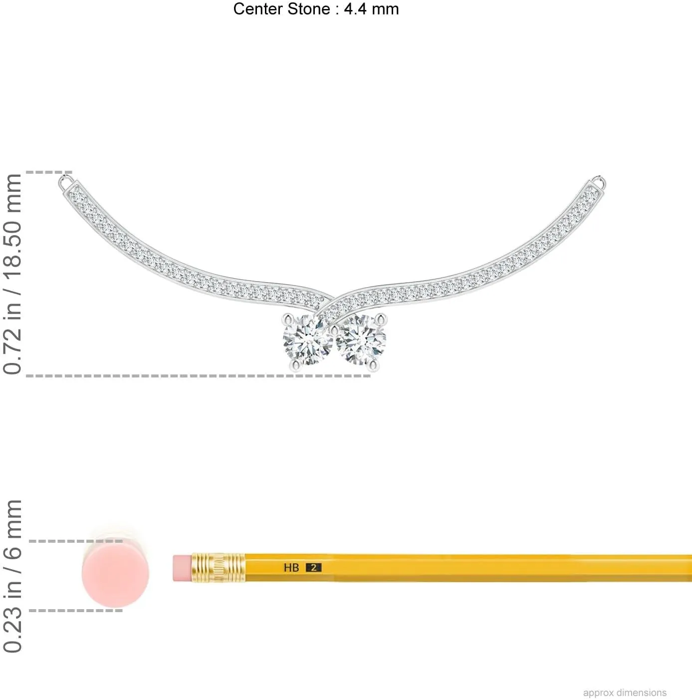 Angara Lab Grown Double Diamond Cherry Necklace in 14K Solid Gold/Platinum | April Birthstone, Birthday, Engagement, Anniversary, Wedding Jewelry Gift for Women