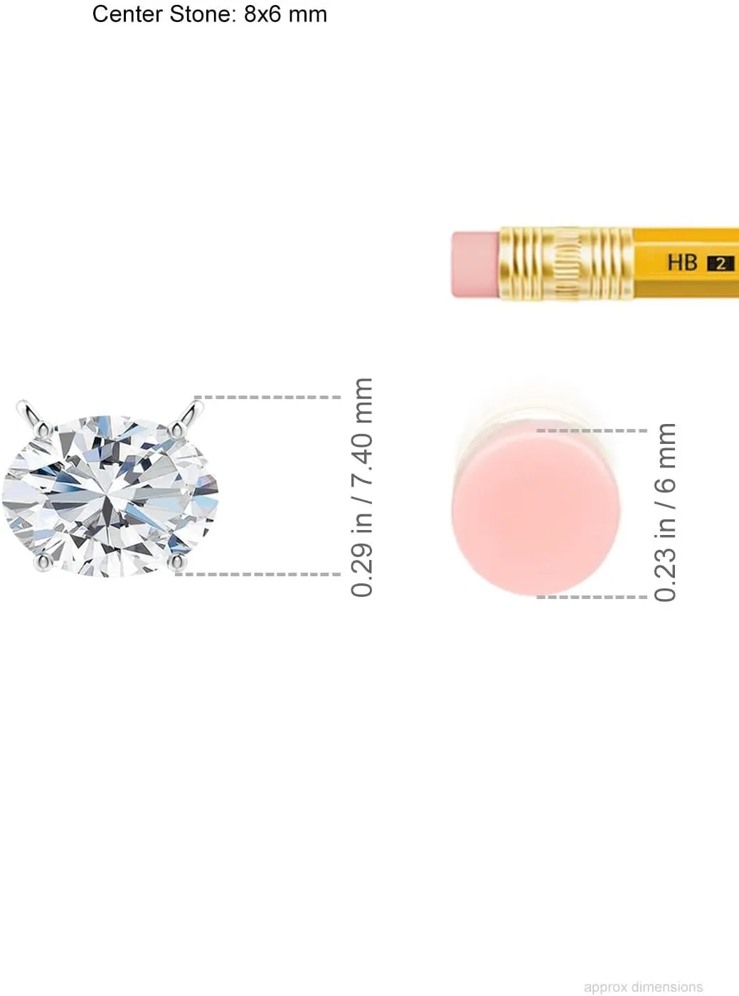 Angara Lab Grown East-West Oval Diamond Solitaire Pendant in Silver / 14K Solid Gold/Platinum | April Birthstone, Birthday, Engagement, Anniversary, Wedding Jewelry Gift for Women