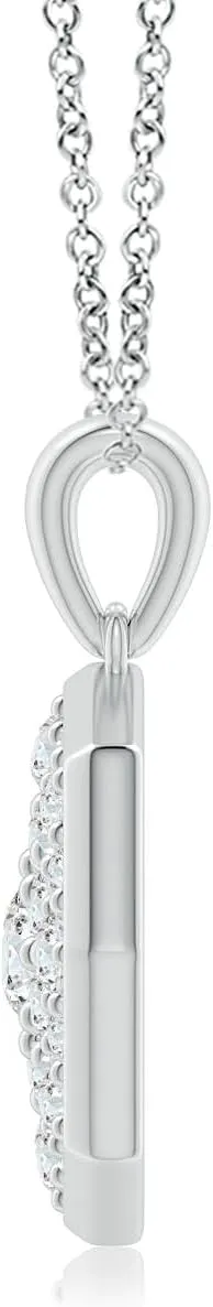 Angara Lab Grown Round Cluster Diamond Octagonal Pendant in 14K Solid Gold/Platinum | April Birthstone, Birthday, Engagement, Anniversary, Wedding Jewelry Gift for Women