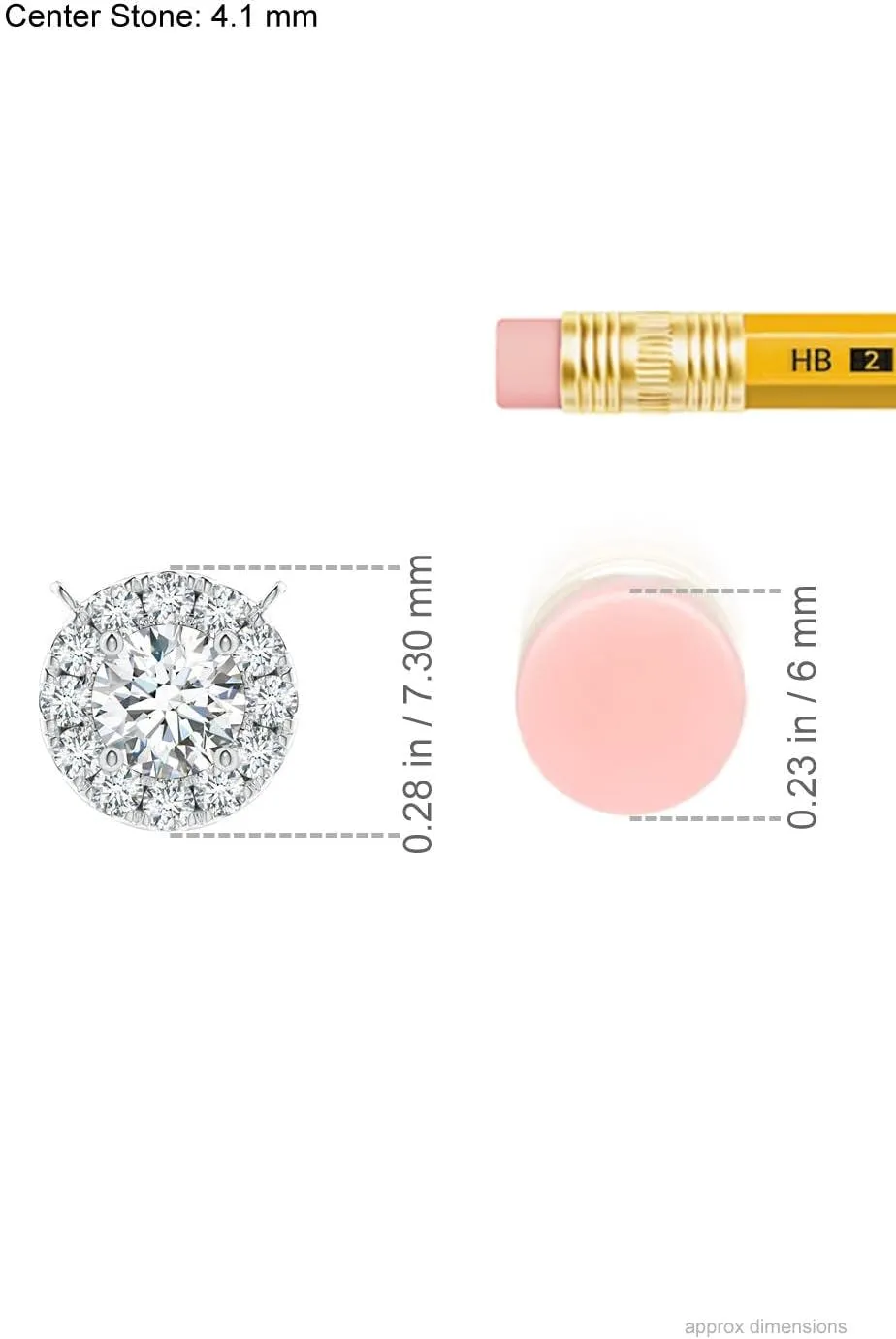 Angara Lab Grown Round Diamond Necklace with Halo in 14K Solid Gold/Platinum | April Birthstone, Birthday, Engagement, Anniversary, Wedding Jewelry Gift for Women