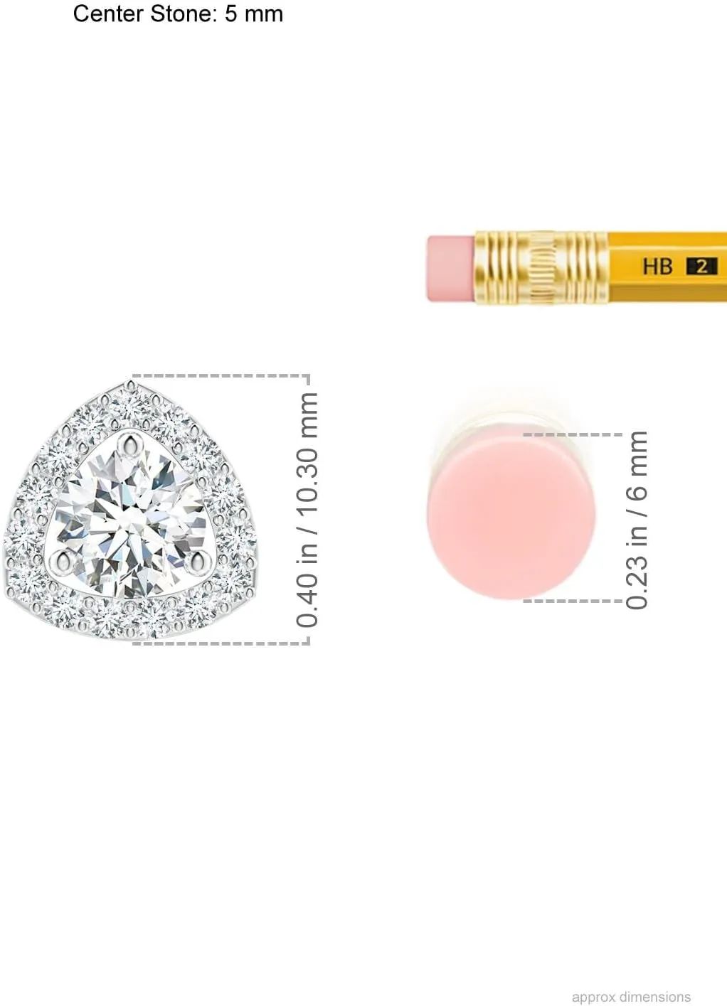 Angara Lab Grown Round Diamond Trillion Halo Pendant in 14K Solid Gold/Platinum | April Birthstone, Birthday, Engagement, Anniversary, Wedding Jewelry Gift for Women