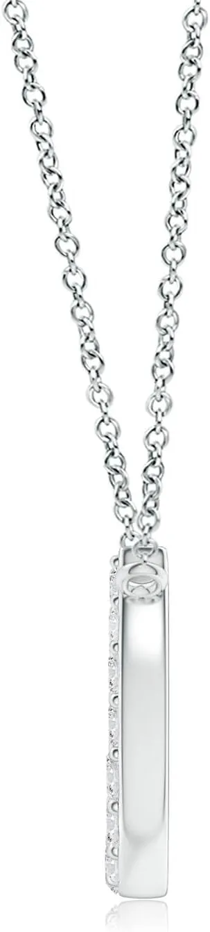 Angara Natural Classic Diamond Horseshoe Necklace in 14K Solid Gold/Platinum | April Birthstone, Birthday, Engagement, Anniversary, Wedding Jewelry Gift for Women