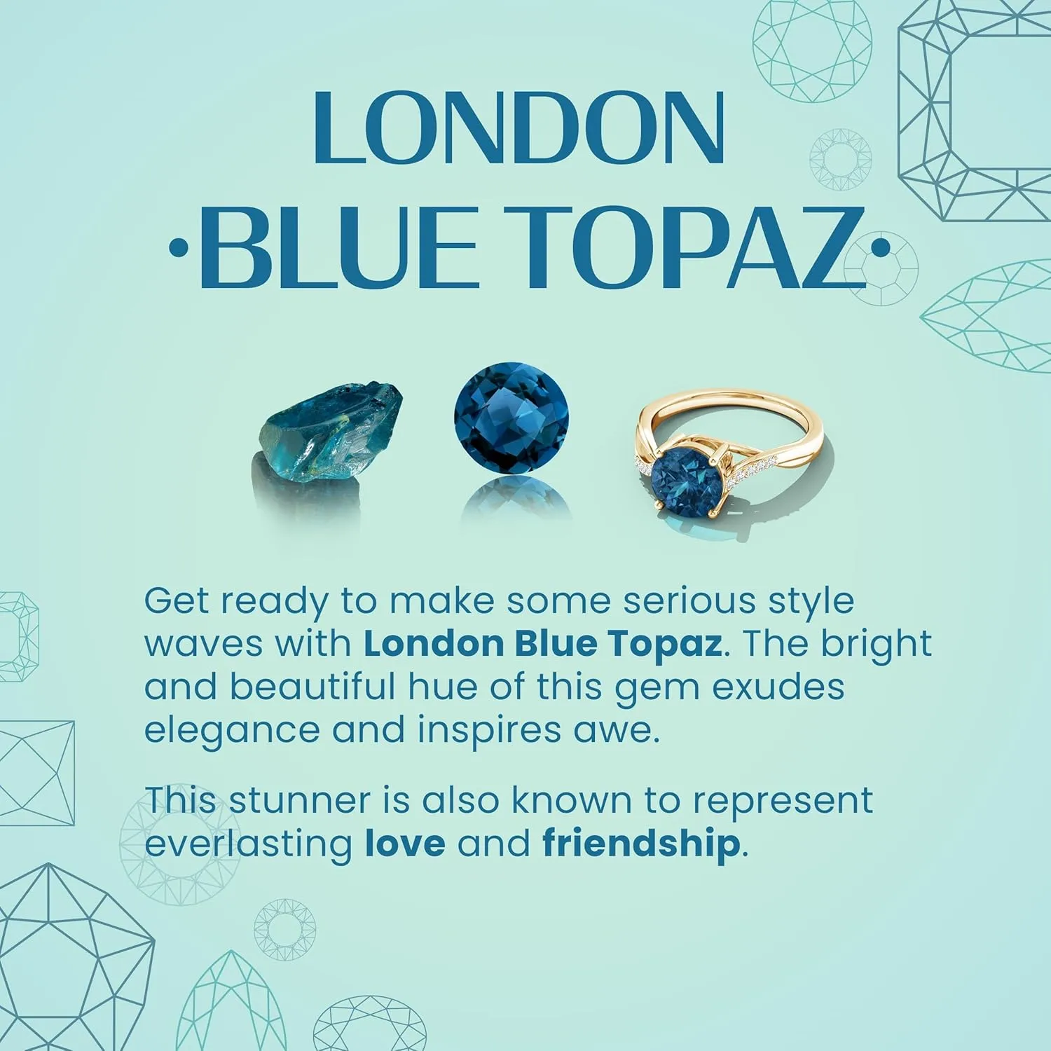 Angara Natural GIA Certified Solitaire 11.22 ct London Blue Topaz Twisted Split Shank Ring in 14K Solid Gold/Platinum for Women | November Birthstone Jewelry for Women