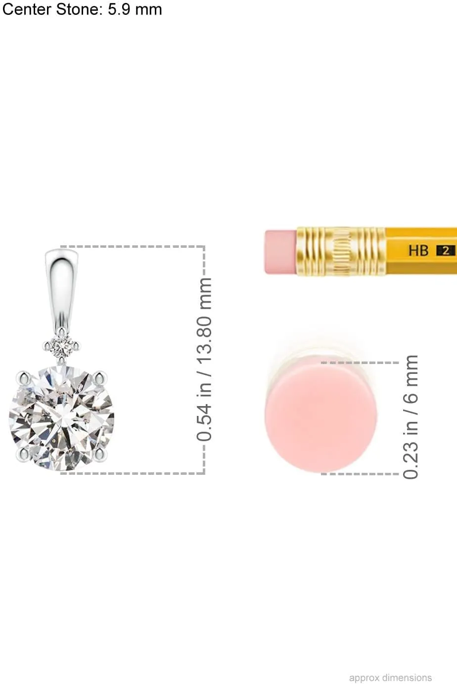 Angara Natural Round Diamond Solitaire Pendant in 14K Solid Gold/Platinum | April Birthstone, Birthday, Engagement, Anniversary, Wedding Jewelry Gift for Women