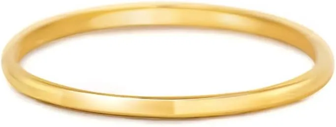 Aojun 14K Gold Filled Ring High Polish Plain Tarnish Resistant Comfort Fit Eternity Wedding Band 1mm 2mm 3mm 4mm 5mm 6mm 8mm Ring for Women Men