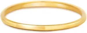 Aojun 14K Gold Filled Ring High Polish Plain Tarnish Resistant Comfort Fit Eternity Wedding Band 1mm 2mm 3mm 4mm 5mm 6mm 8mm Ring for Women Men