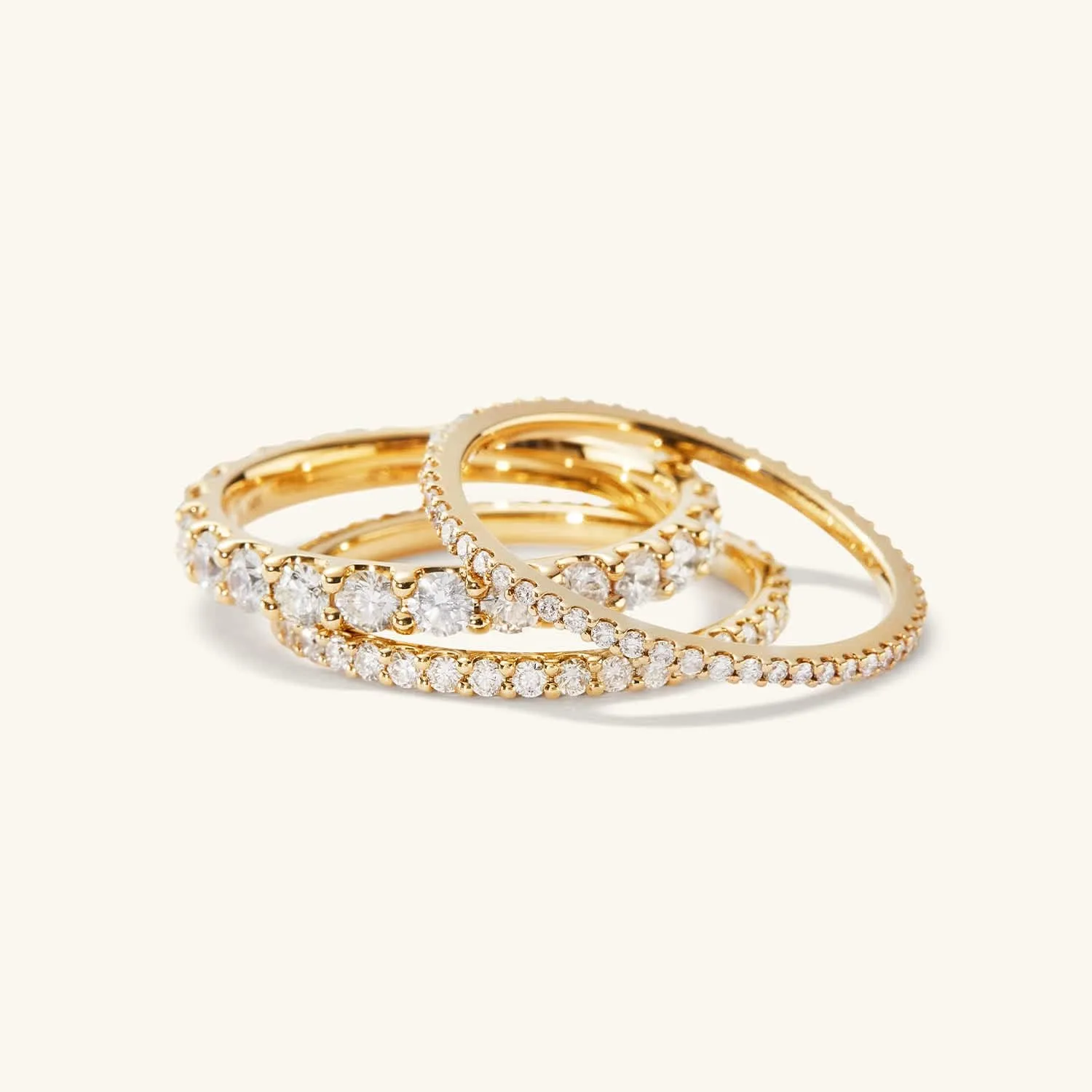 Aojun 14K Gold Vermeil S925 Sterling Silver CZ Simulated Diamond Statement Ring Eternity Bands V Ring for Women