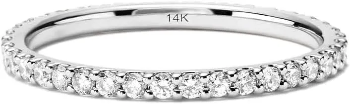 Aojun 14K Gold Vermeil S925 Sterling Silver CZ Simulated Diamond Statement Ring Eternity Bands V Ring for Women