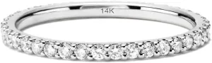 Aojun 14K Gold Vermeil S925 Sterling Silver CZ Simulated Diamond Statement Ring Eternity Bands V Ring for Women