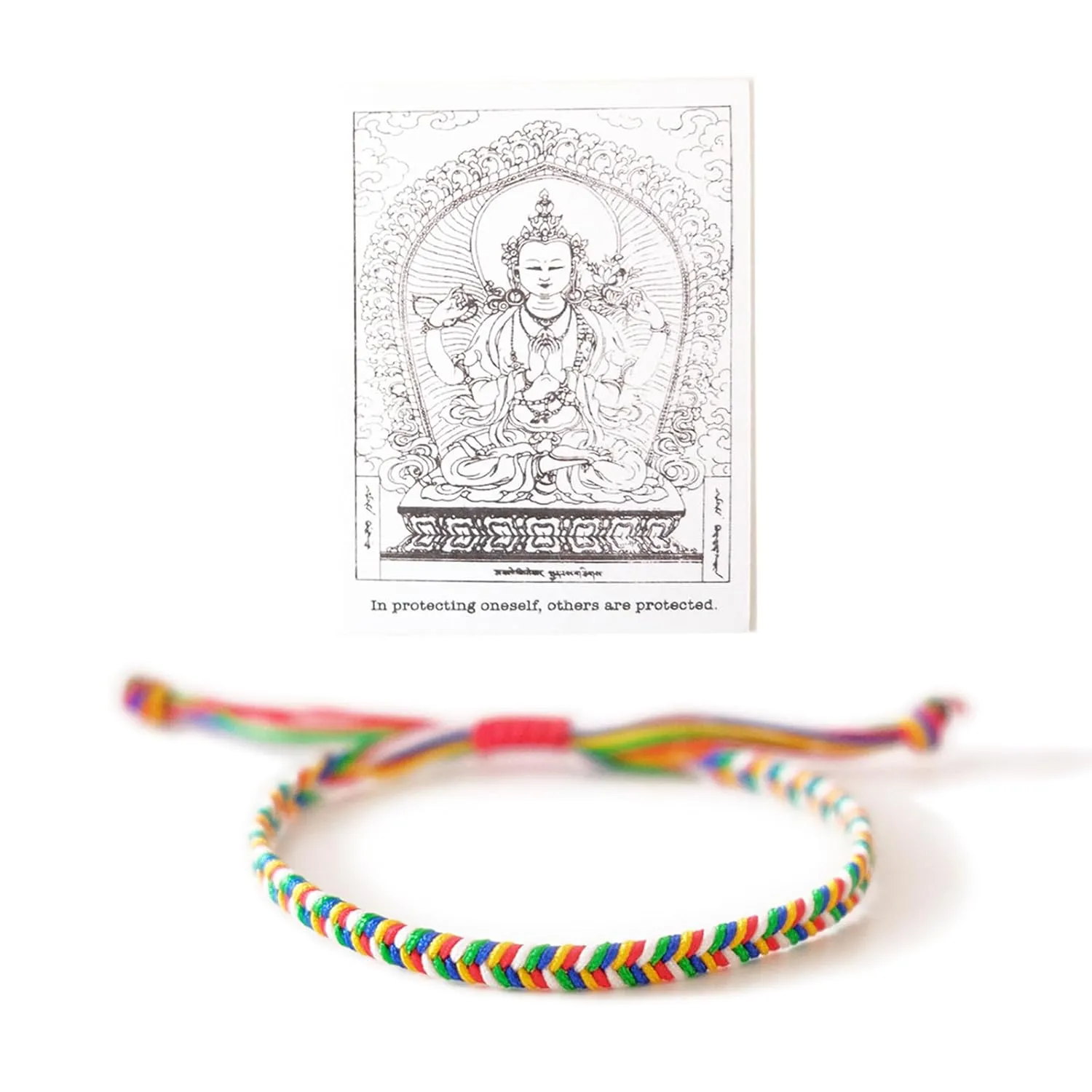 Authentic Tibetan Red String Bracelet for Protection, Temple Handmade 5 Buddha Bracelet and a Talisman, Buddhist Protection Bracelet, Gift for Women